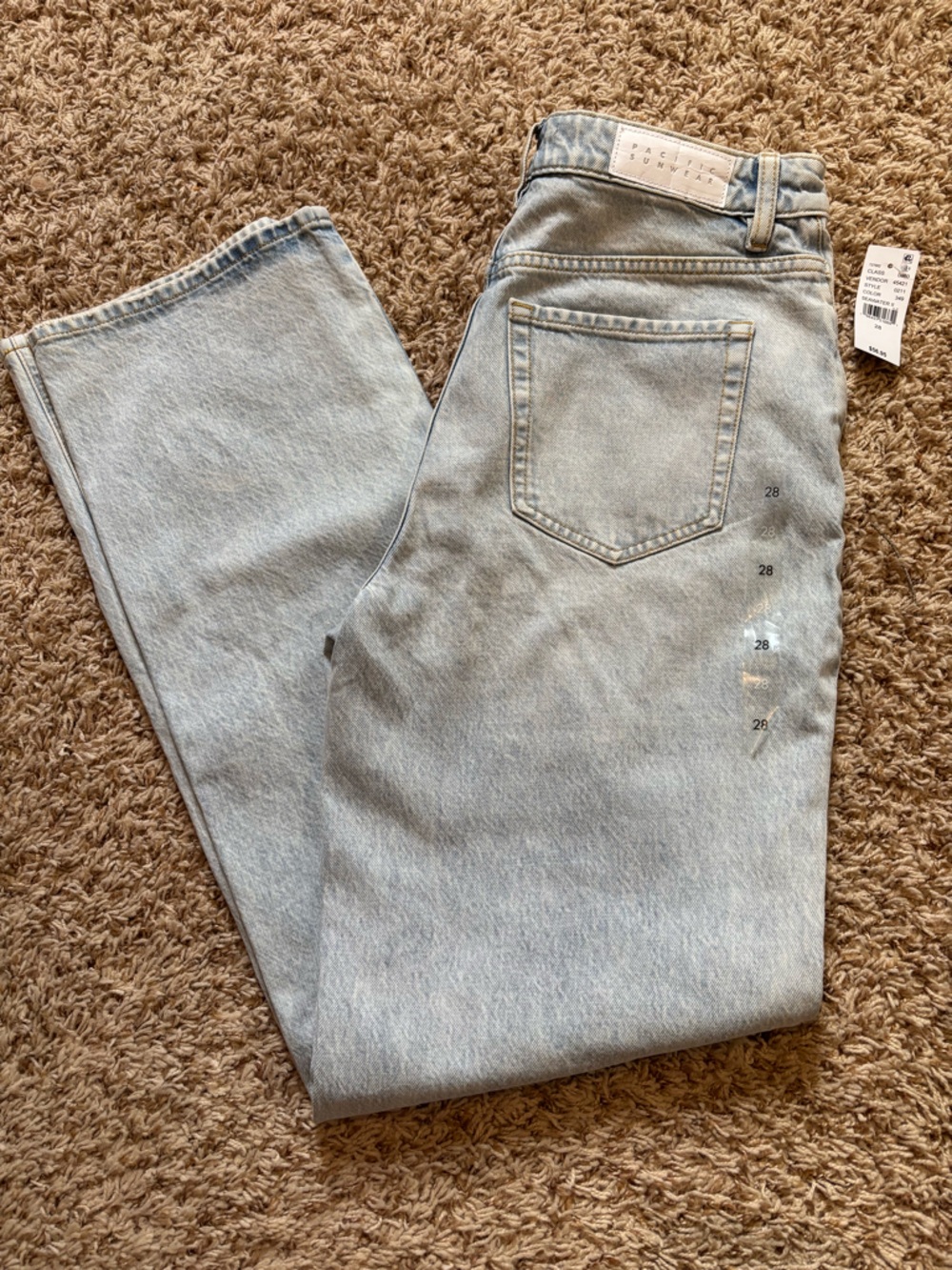 PacSun Women's Light Blue Straight Leg Jeans